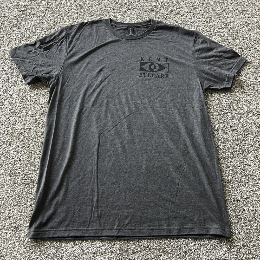 Kent Eyecare Shirt Mens Large Gray Gildan Softstyle Logo Graphic Tee T-Shirt